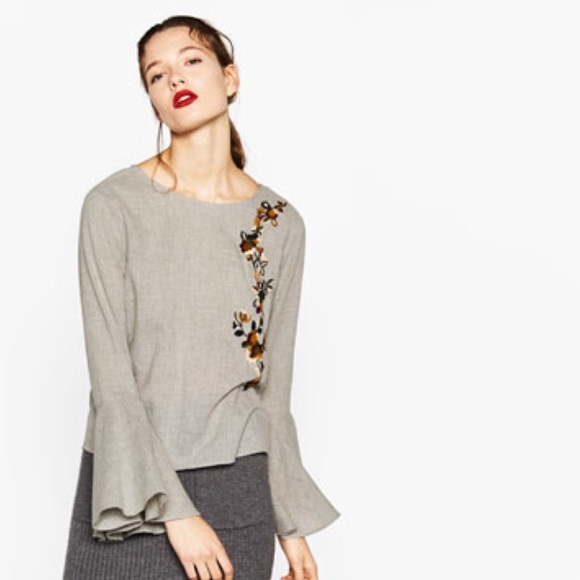 Zara embroidered open back top. NWT - Picture 2 of 3